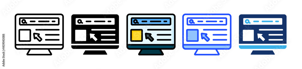 Poster portal icon collection with multiple styles