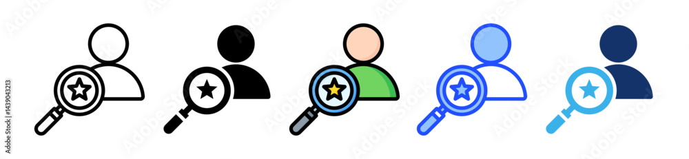 Poster review icon collection with multiple styles