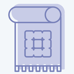 Icon Decorative Textile. related to Fabric symbol. two tone style. design editable