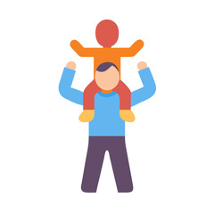 Father and Child Icon - Family Bond, Parenthood Illustration
