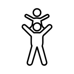 Father and Child Silhouette Icon - Family Bond, Parent and Child Illustration