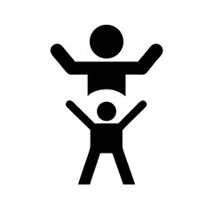 Father and Child Silhouette Icon - Family Bond, Parent and Child Illustration