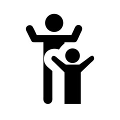 Father and Child Silhouette Icon - Family Bond, Parent and Child Illustration