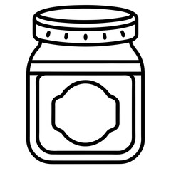 Empty Jar with Lid Icon - Storage Container, Household Item Illustration