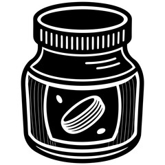 Jar with Lid Icon - Storage Container, Household Item Illustration
