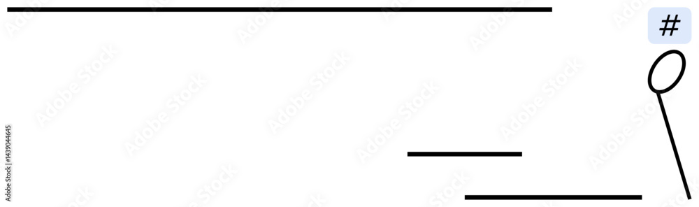 Aufkleber horizontal and diagonal lines with a metadata tag speech bubble represent simplicity, communication,