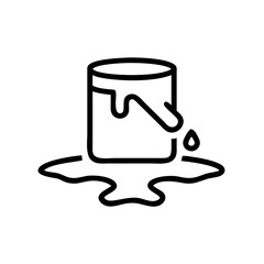 Paint Spill Icon - Paint Container, Industrial Hazard Illustration