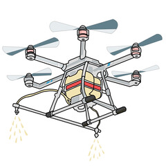 Drone spayer ,agriculture drone vector illustration