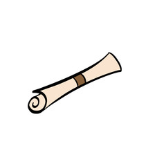 Rolls of Paper Back to School Supplies Stickers Illustration for Education, Classroom Decor, and Hand-Drawn Stationery Design