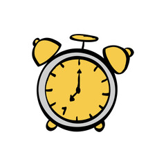 Alarm Back to School Supplies Stickers Illustration for Education, Classroom Decor, and Hand-Drawn Stationery Design