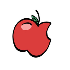 Apple Back to School Supplies Stickers Illustration for Education, Classroom Decor, and Hand-Drawn Stationery Design