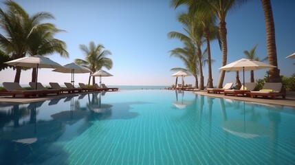 Fototapeta premium Luxury Poolside Paradise