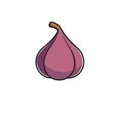 Cartoon illustration of a ripe fig