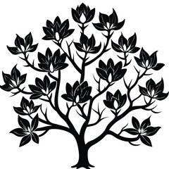 Magnolia Trees icon set on white background