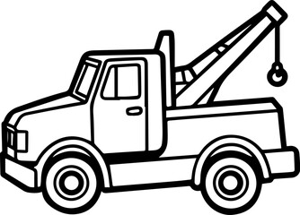 Fototapeta premium tow truck line art vector illustration outline