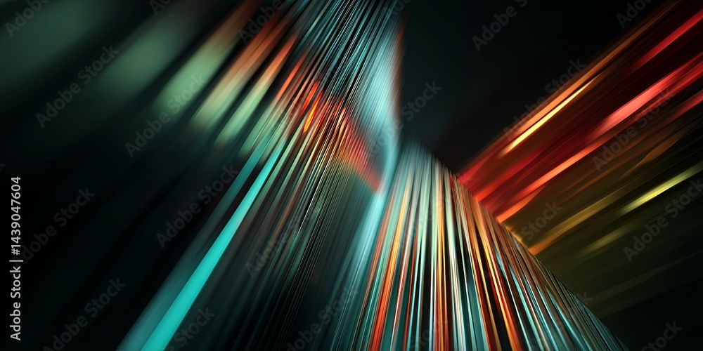 Poster Abstract Digital Background with Colorful Stripes in Motion Representing Technology and Innovation in a Modern Design Concept
