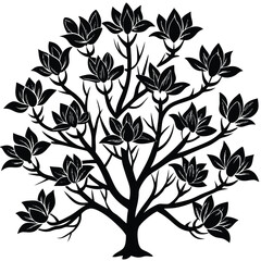 Magnolia Trees icon set on white background