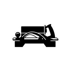 Planing Bench Tool: A striking graphic illustration of a bench plane, a woodworking tool, meticulously designed for precision. perfect for conveying craftsmanship.