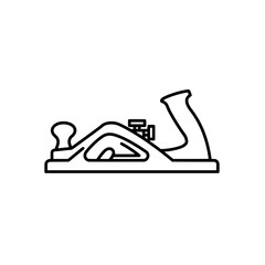 Precision Plane: A close-up monochrome illustration of a traditional hand plane, highlighting the craftsmanship and meticulous work. 