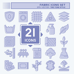 Icon Set Fabric. related to Education symbol. two tone style. design editable
