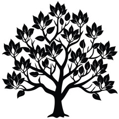 Obraz premium Magnolia Trees icon set on white background