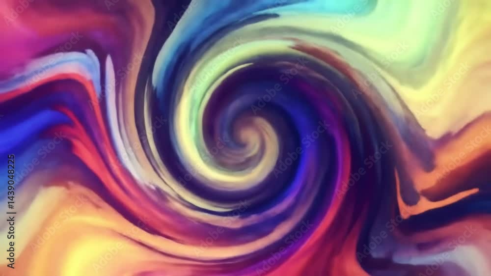 Poster abstract colorful spiral vortex vibrant multicolored pattern