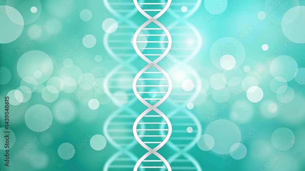 Poster abstract gradient science technology and medical. abstract dna helix design with bubbles on a soft t