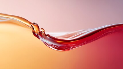 Liquid Wave Motion of Vibrant Red Beverage with Splash Effect