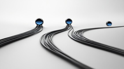 Abstract network connection, data flow, white background