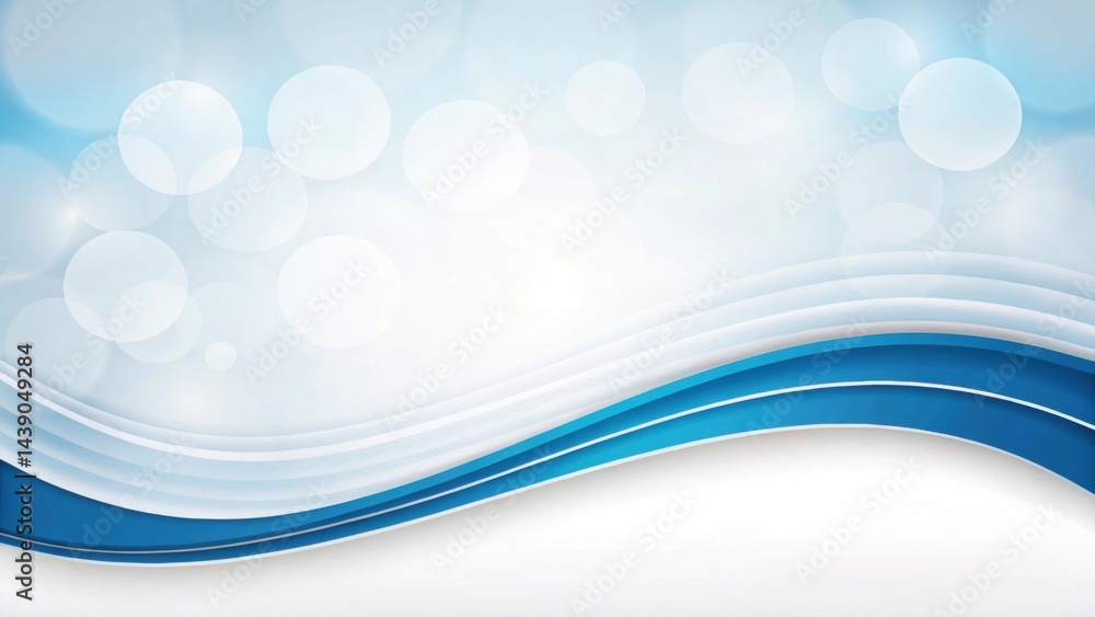 Poster abstract gradient science technology and medical. abstract blue waves with circular patterns on a li