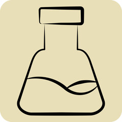 Icon Conical Flask. related to Fabric symbol. hand drawn style. design editable