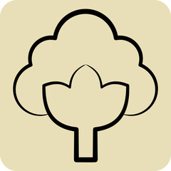 Icon Cotton. related to Fabric symbol. hand drawn style. design editable
