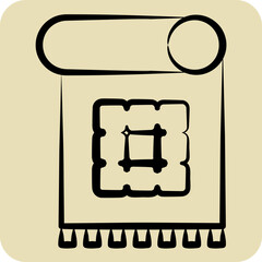Icon Decorative Textile. related to Fabric symbol. hand drawn style. design editable