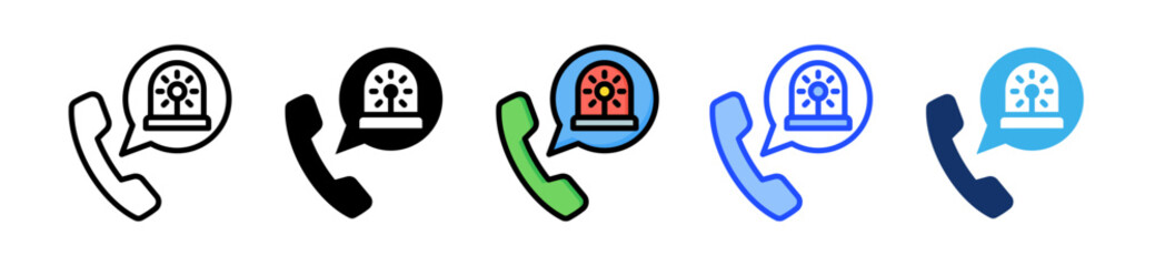 Emergency Service Icon Collection With Multiple Styles
