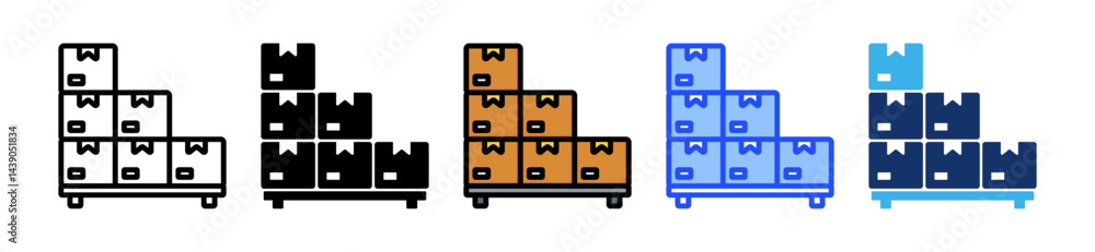 Poster pallet icon collection with multiple styles