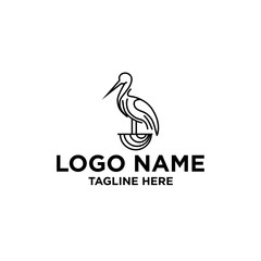 logo bird minimalist, line art,simple