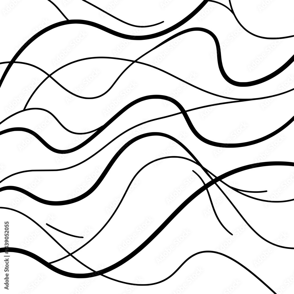 Poster abstract lines: a mesmerizing display of elegant black lines weaves across the frame, creating a cap