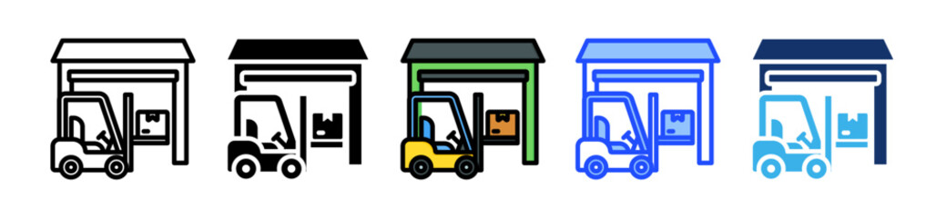 Cargo Handling Icon Collection With Multiple Styles