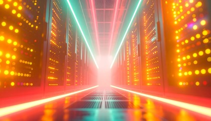 LEDs pulse in sync with the rhythm of technology.  