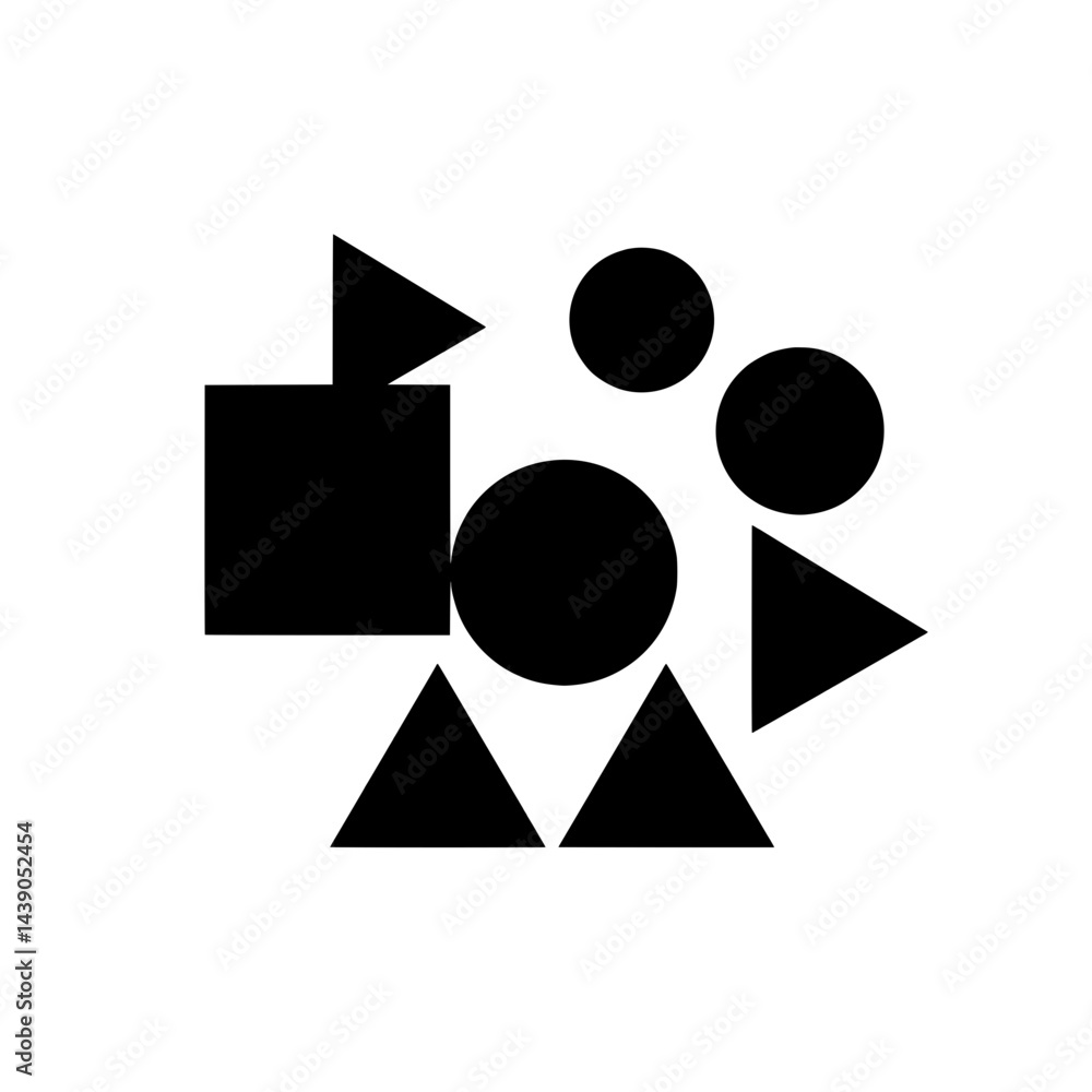 Poster geometric harmony: an eye-catching abstract composition of simple geometric shapes, meticulously arr