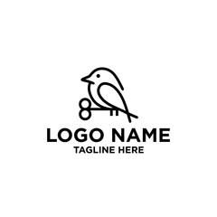logo bird minimalist, line art,simple