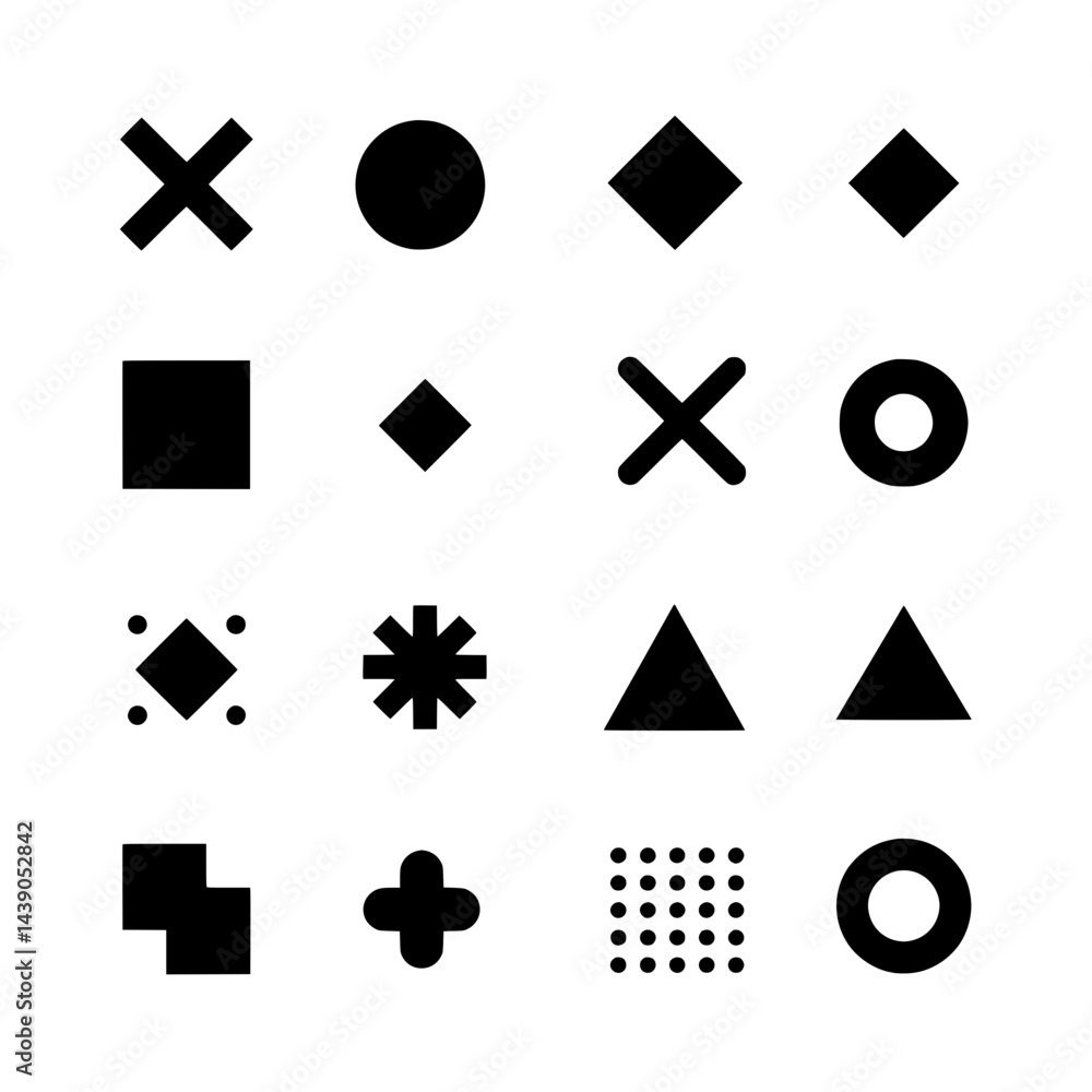 Poster geometric shapes design elements: minimalist and graphic design elements featuring a collection of b