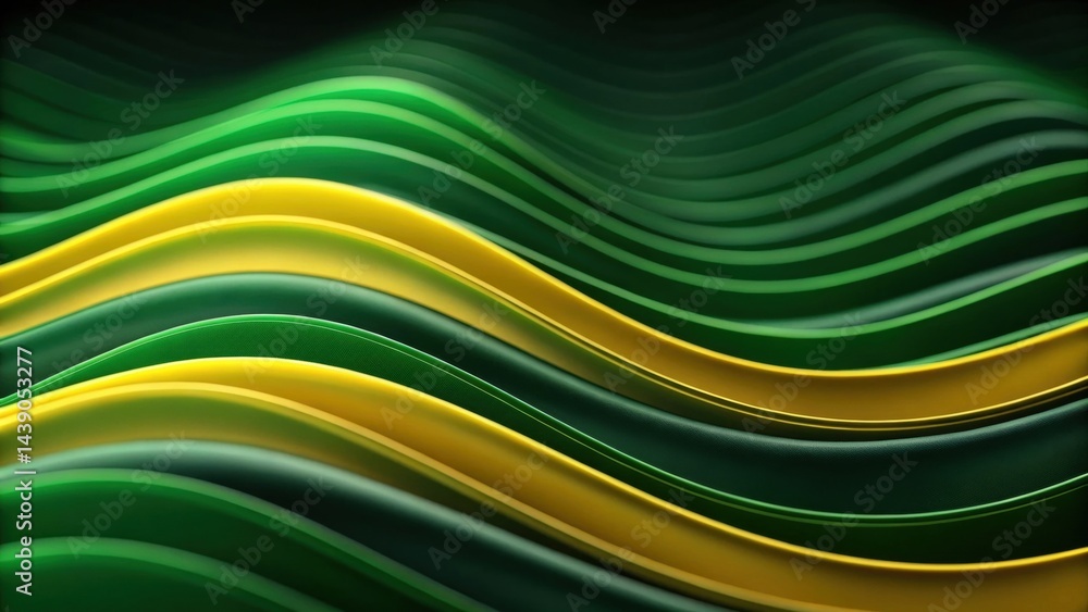 Poster abstract gradient science technology and medical. abstract wavy patterns in green and yellow create 