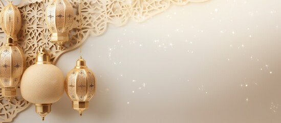 Golden Lanterns with Ornamental Design