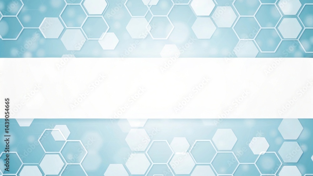 Poster abstract gradient science technology and medical. abstract hexagonal pattern on a blue background wi
