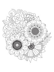 Delicate floral composition sketch artwork