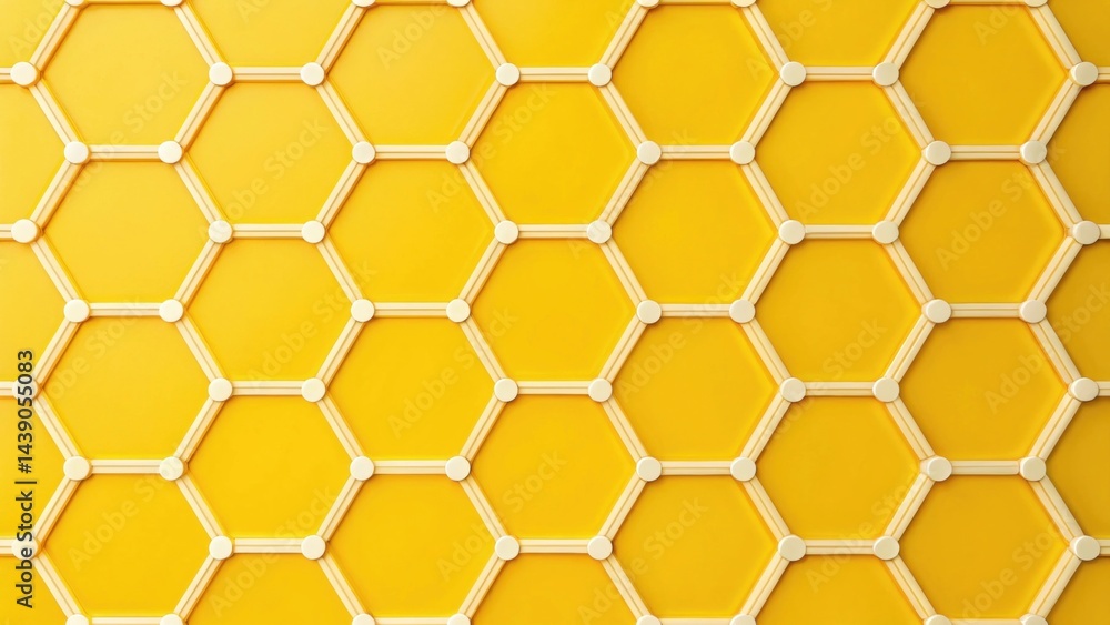 Poster abstract gradient science technology and medical. yellow hexagonal pattern design, creating a vibran