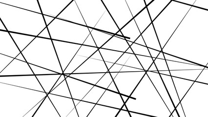 Obraz premium Abstract geometric pattern. Outline monochrome texture. Random chaotic lines abstract geometric pattern texture.
