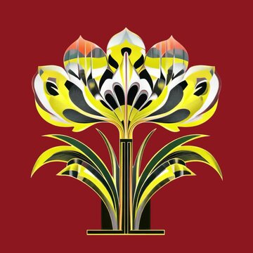 Abstract floral design animation isolated asset, transparent 4K video, alpha channel, ProRes 4444