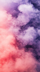 abstract background featuring swirling clouds of pink and purple smoke, creating sense of chaos and movement. This visually striking image evokes feelings of mystery and creativity